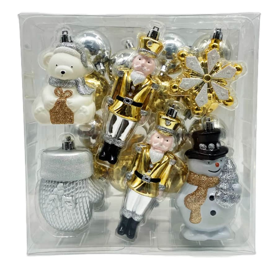 Holiday Living 26-Piece Silver & Gold Christmas Ornament Set: $6.25