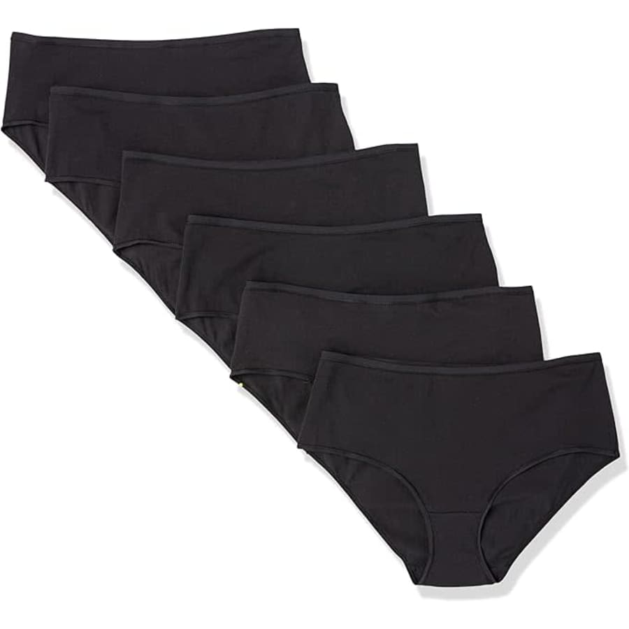 Amazon Essentials Women's Cotton Midi Brief Underwear 6-Pack: $9.86