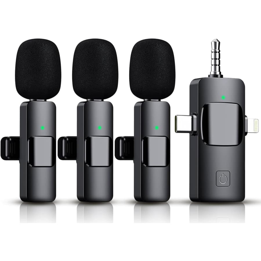Wireless Lavalier 3-Microphone Set for Phone/Tablets: $14