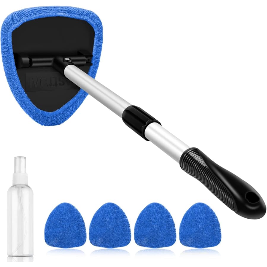 AstroAI Windshield Cleaner with Microfiber Pads and Extendable Handle: $7 w/ Prime