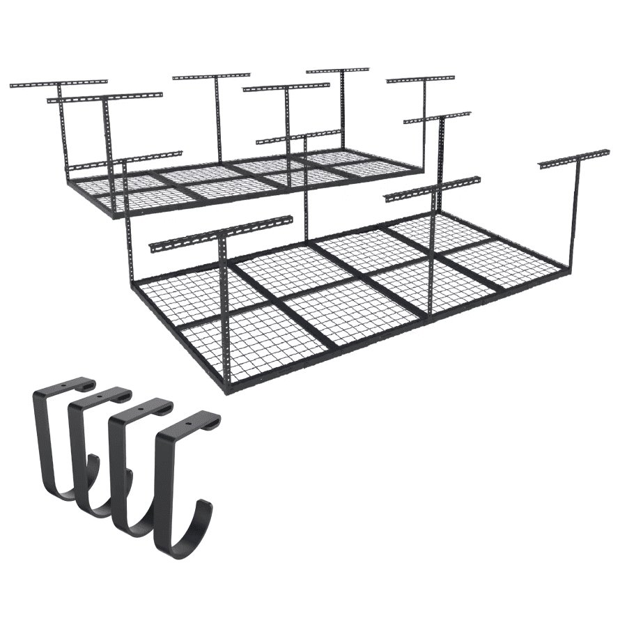 Fleximounts OHK 48x96" Ceiling-Mounted Garage Storage Rack w/ Hooks: $129.99 Fleximounts OHK 48x96" Ceiling-Mounted Garage Storage Rack w/ Hooks: $129.99