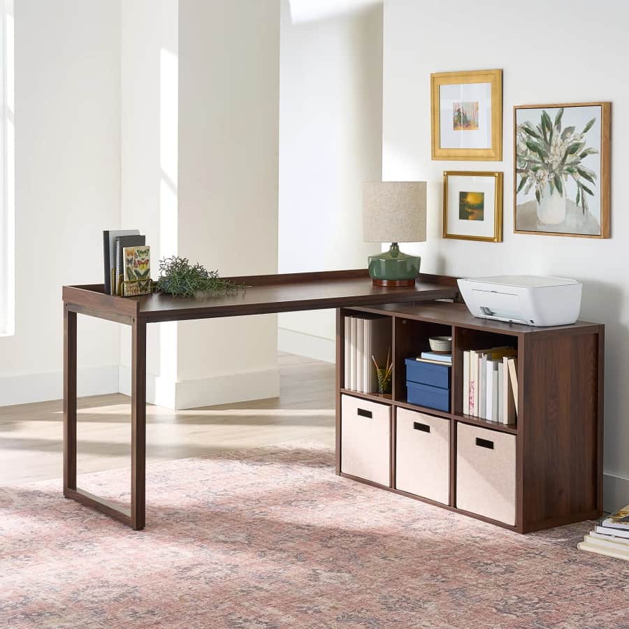 Better Homes & Gardens Ezra Modular L Desk with 6-Cube Storage: $89 Better Homes & Gardens Ezra Modular L Desk with 6-Cube Storage: $89