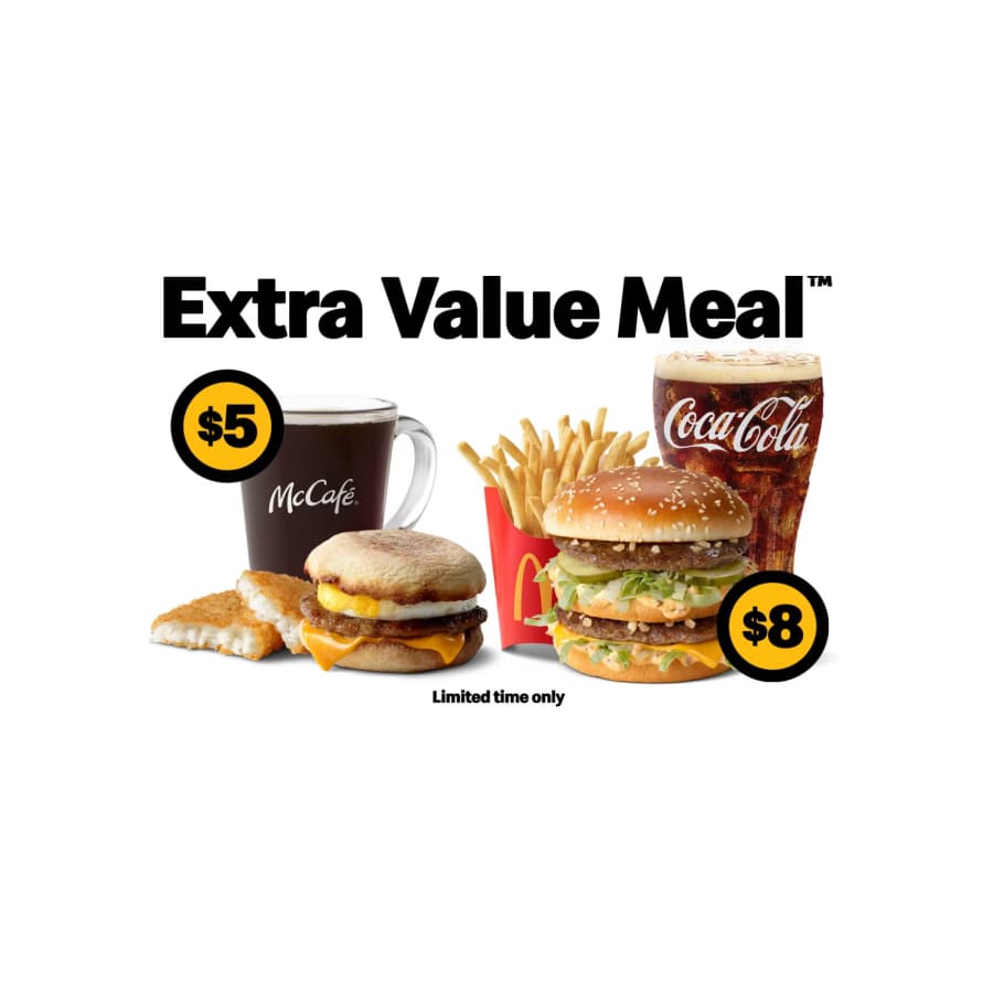 McDonald's Extra Value Meals: $5 to $8 McDonald's Extra Value Meals: $5 to $8