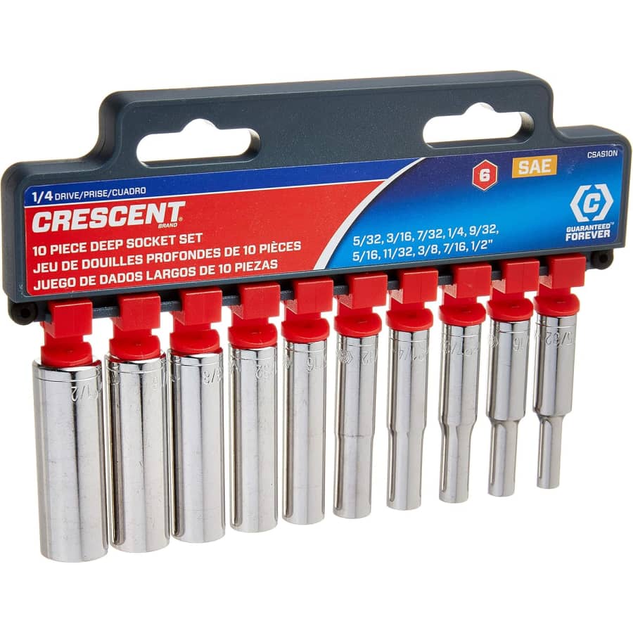 Crescent 10-Piece1/4" Drive 6-Point Deep SAE Socket Set: $16
