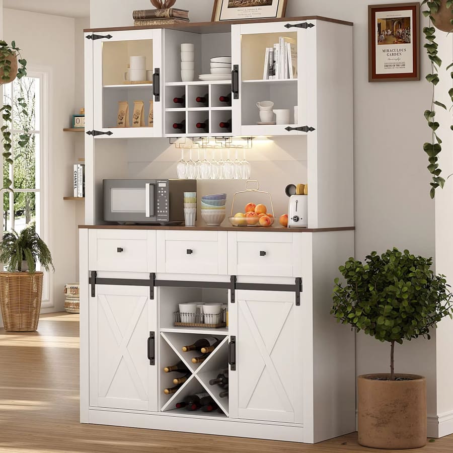 Farmhouse Bar Cabinet with Sliding Barn Door: $123
