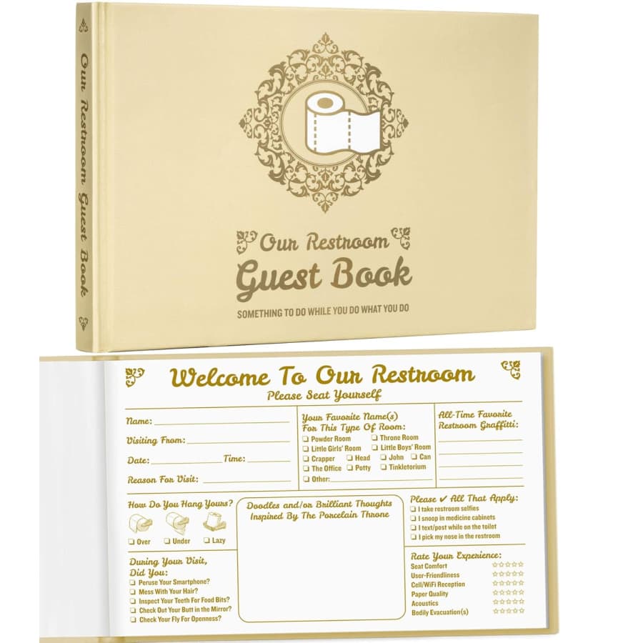 Bathroom Guest Book: $13 w/ Prime