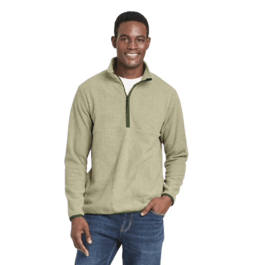 Goodfellow & Co. Men's Polar Fleece Half Zip Sweatshirt: From $9