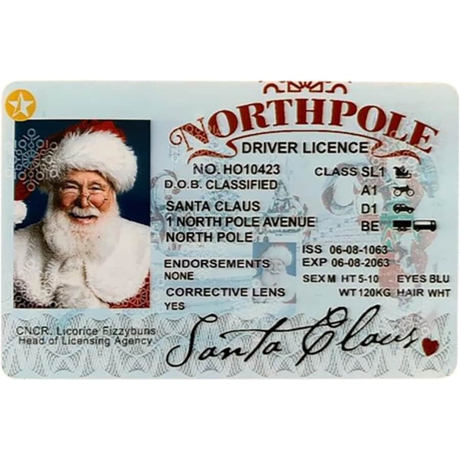 Santa Claus Lost Driver's License: $3.99 Santa Claus Lost Driver's License: $3.99