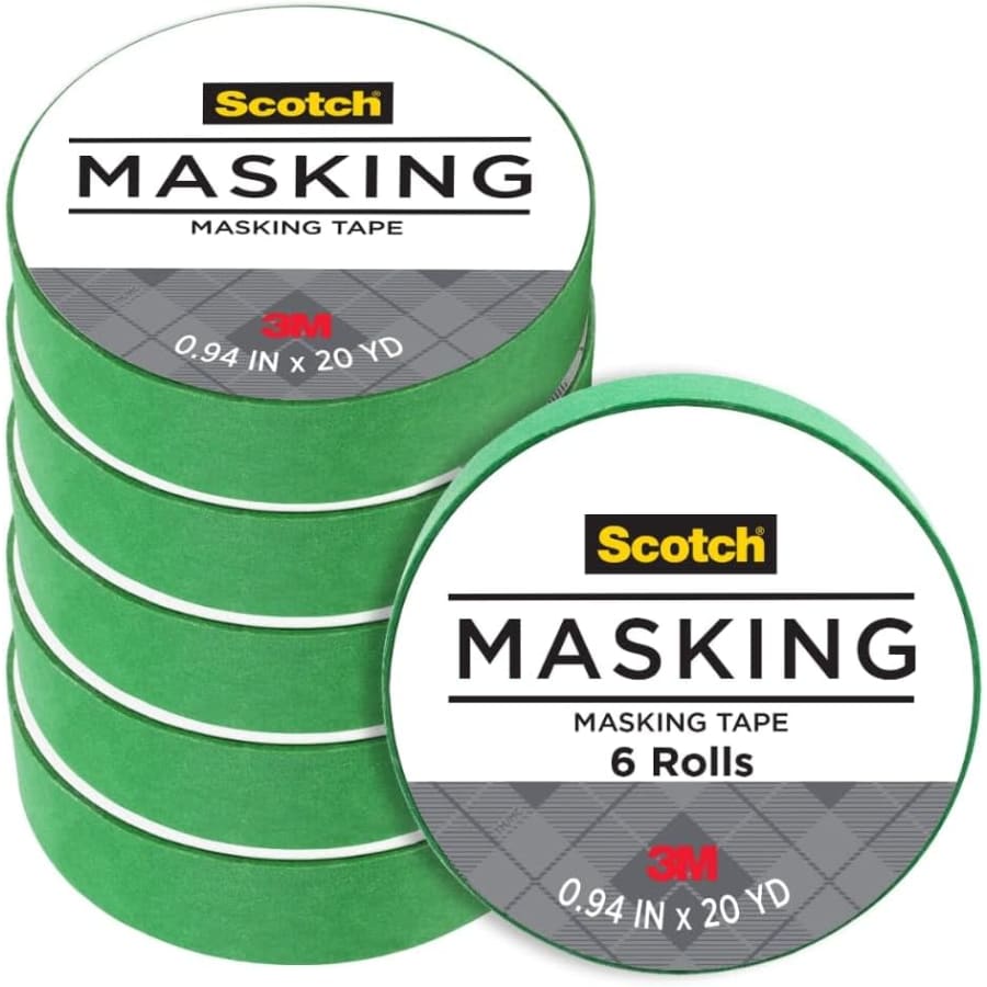 Scotch 0.94" x 20-Yard Masking Tape Roll 6-Pack: $4.49 Scotch 0.94" x 20-Yard Masking Tape Roll 6-Pack: $4.49