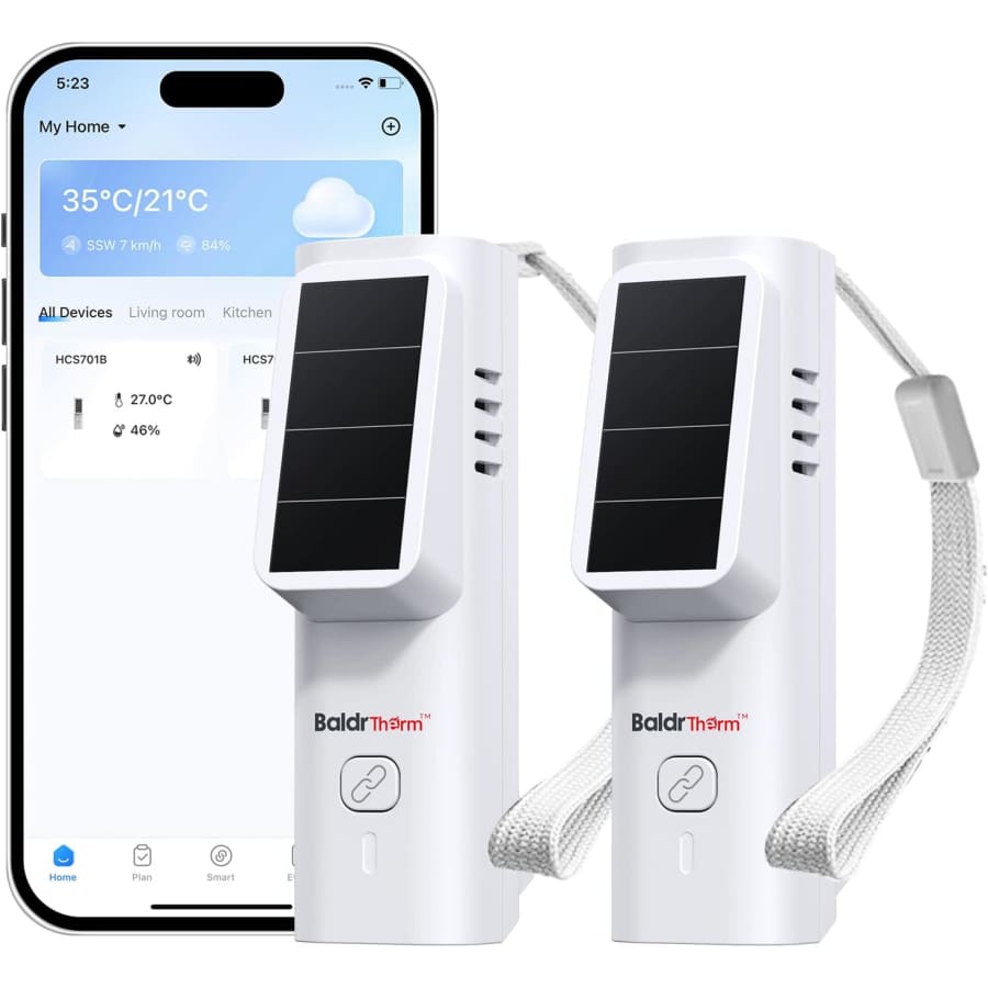 BaldrTherm Solar Bluetooth Thermometer & Humidity Monitor 2-Pack: $13.99