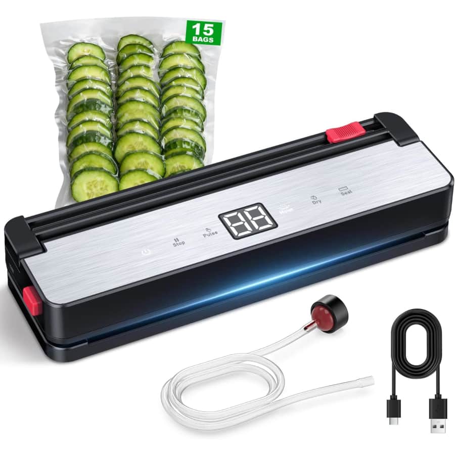 Quwri 75kPa Portable Vacuum Sealer with Built-in Cutter: $27 w/ Prime