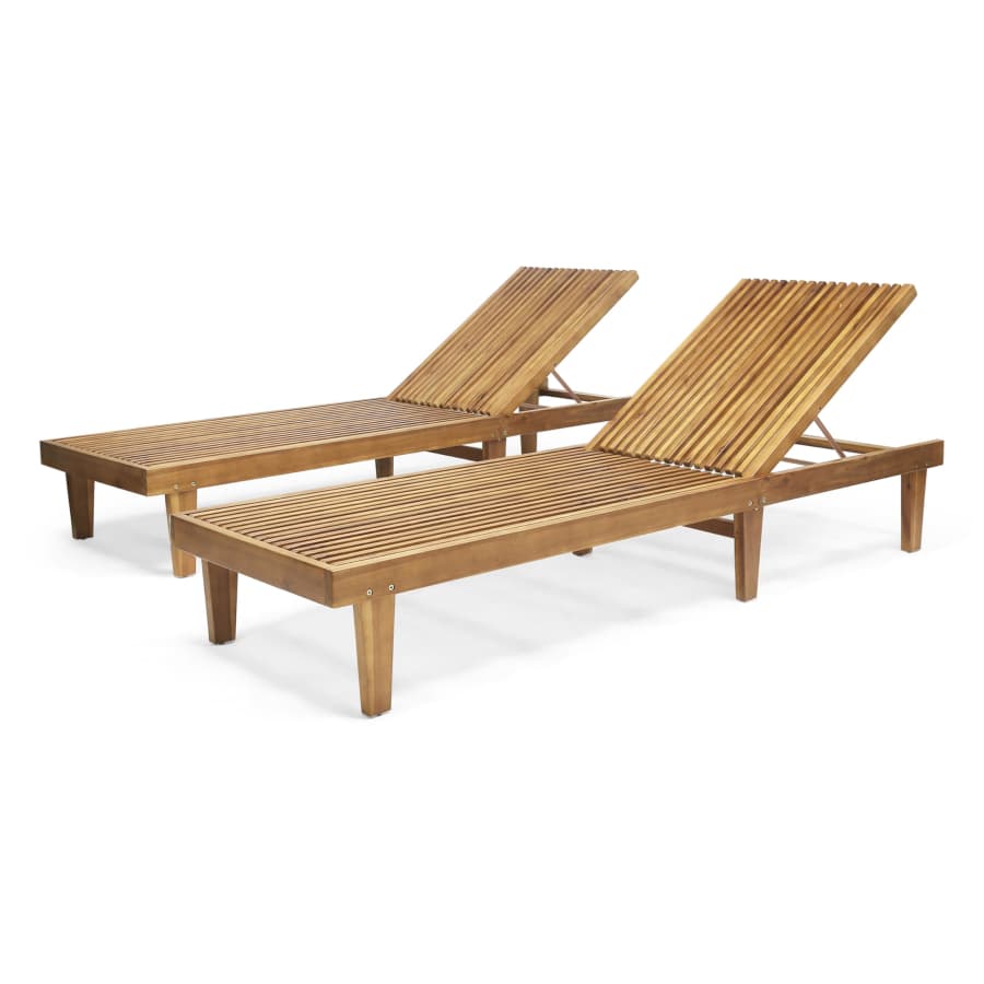 Christopher Knight Home Wooden Chaise Lounges Set of 2: $387