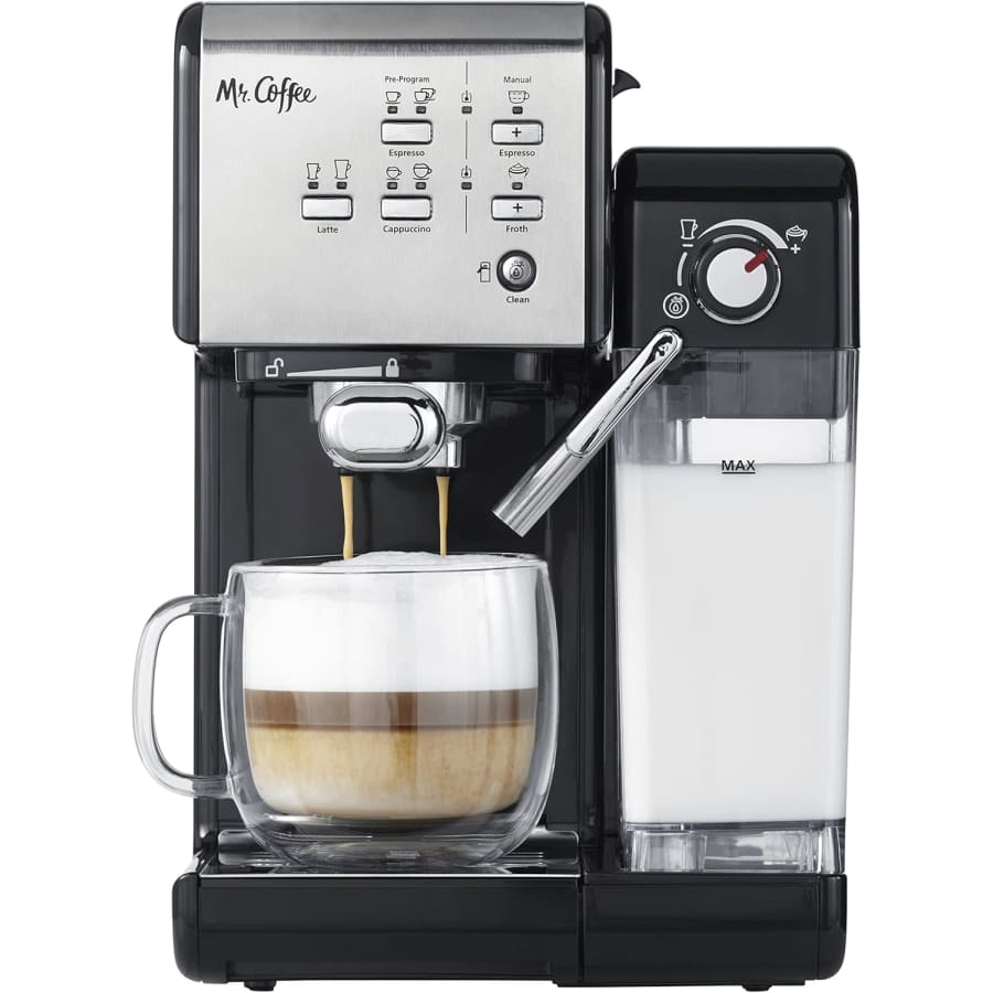 Mr. Coffee Espresso & Cappuccino Machine with Milk Frother: $135 Mr. Coffee Espresso & Cappuccino Machine with Milk Frother: $135