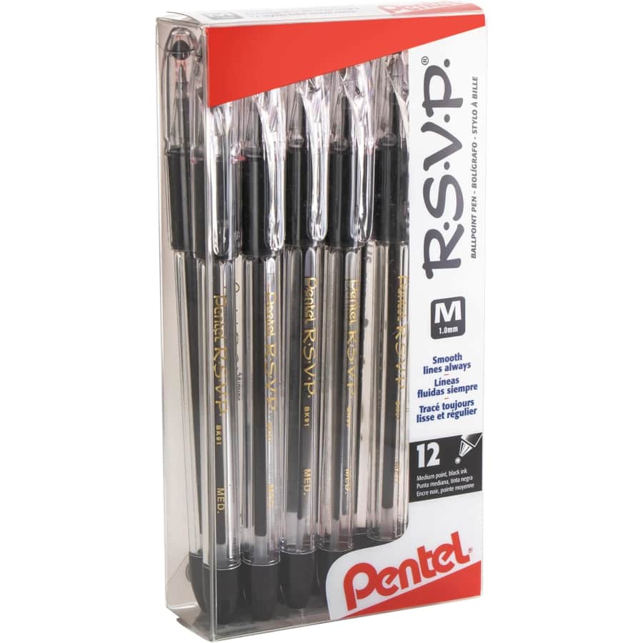 Pentel RSVP Medium Line Ballpoint Pen 12-Pack: $6.90 w/ Subscribe & Save Pentel RSVP Medium Line Ballpoint Pen 12-Pack: $6.90 w/ Subscribe & Save