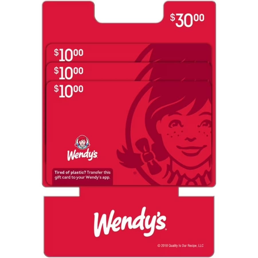 $30 Wendy's Gift Card at Sam's Club: $29