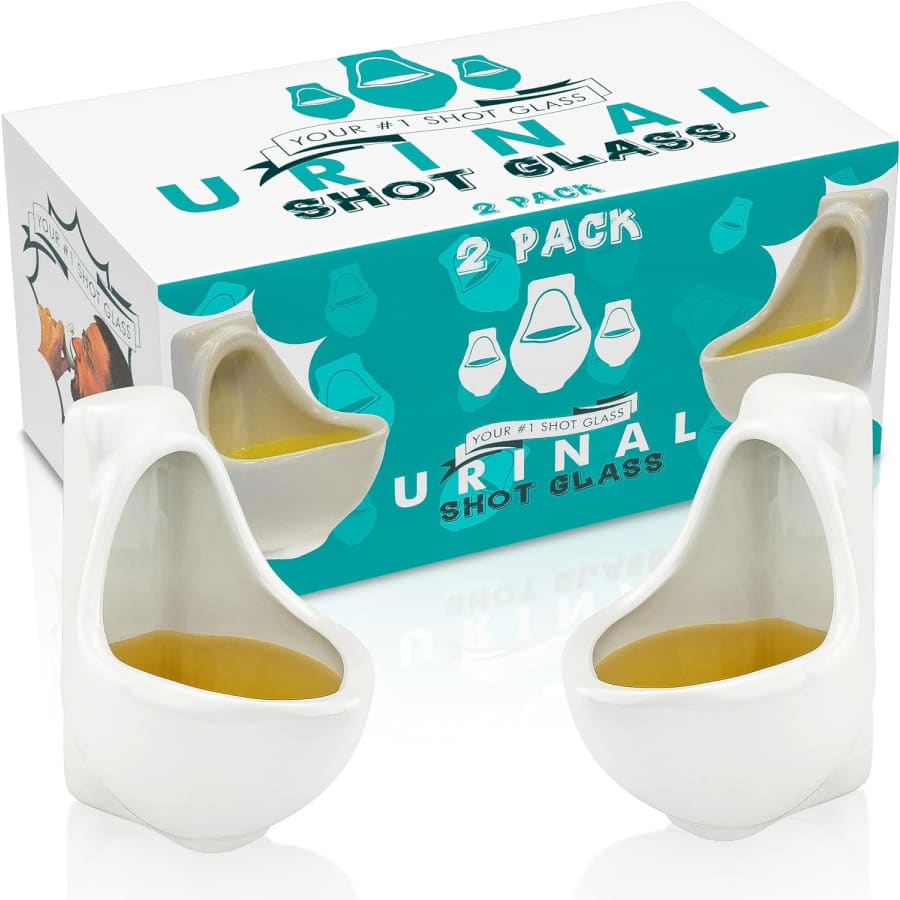 Ceramic Urinal Shot Glasses 2-Pack: $13 Ceramic Urinal Shot Glasses 2-Pack: $13