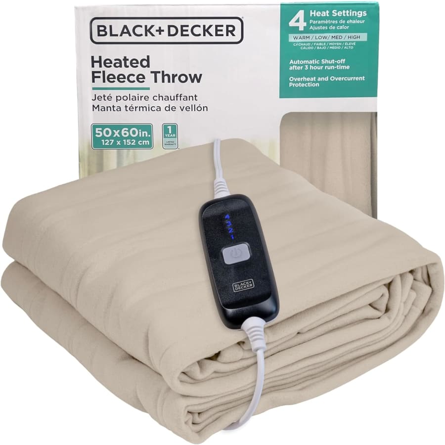 Black+Decker Heated Fleece Throw: $24.06