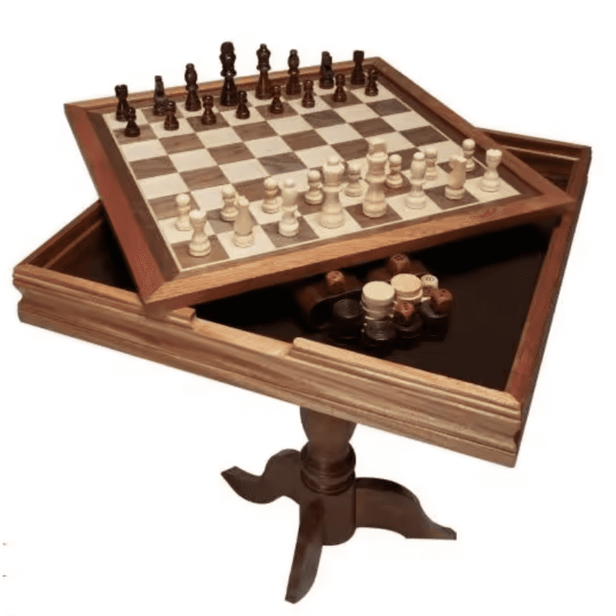 SucceBuy 18" 3-in-1 Wooden Chess / Backgammon Table Set: $62