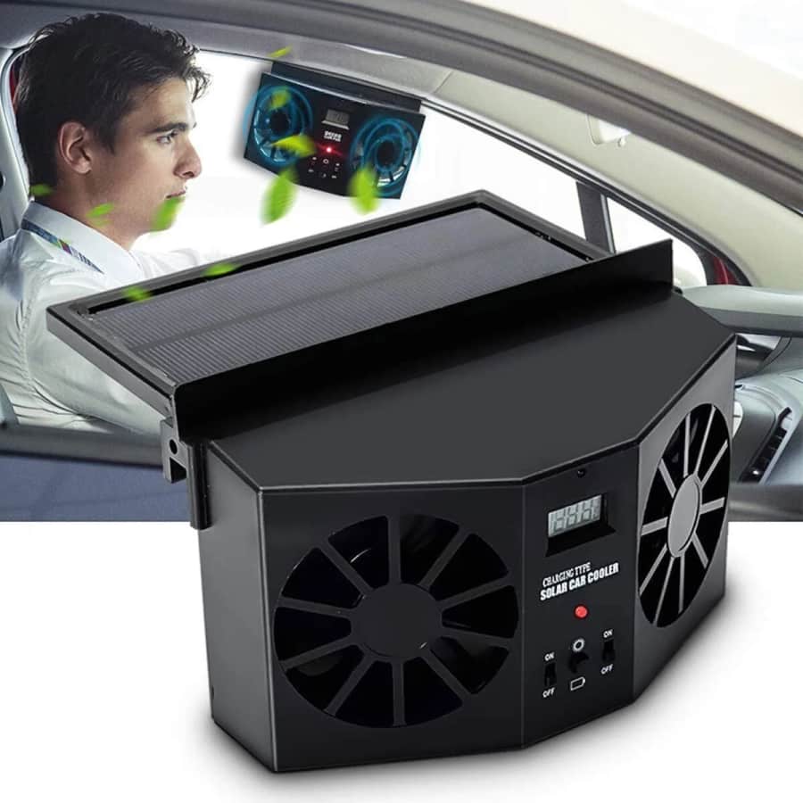 Solar Powered Car Cooling Fan: $21.99