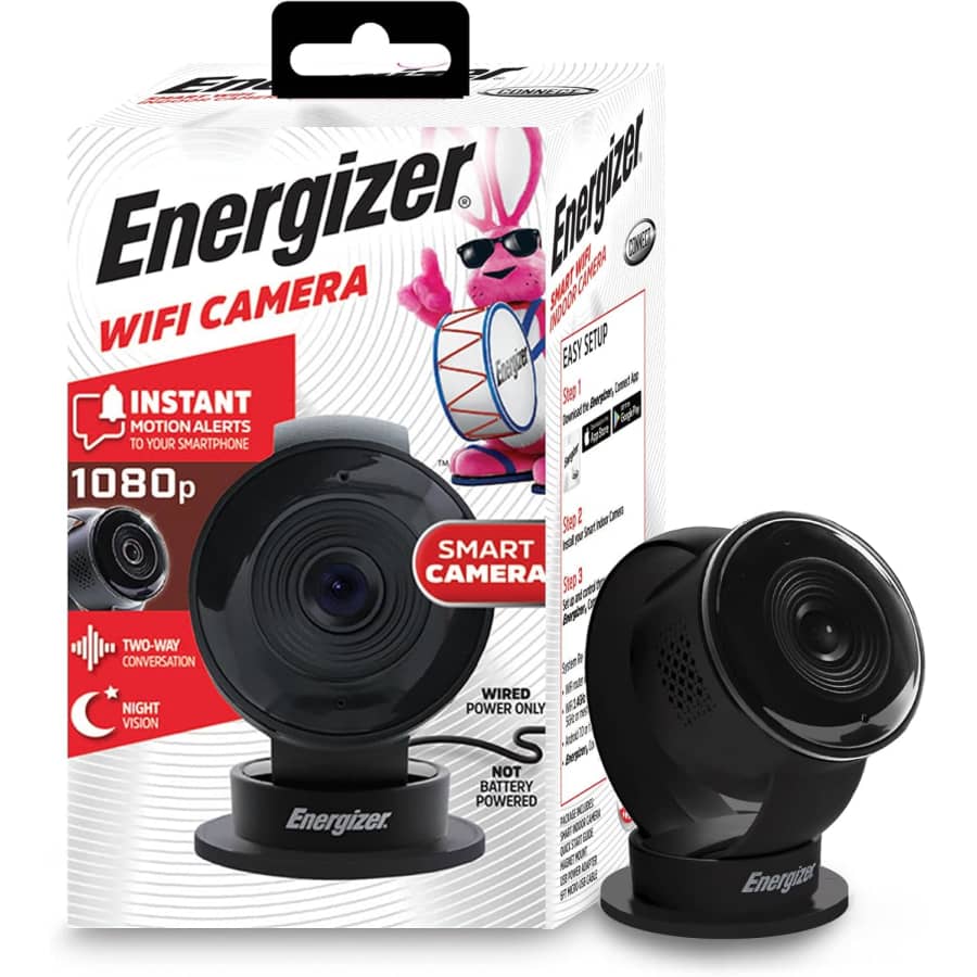 Energizer Smart 1080P Wi-Fi Indoor Camera: $14.99