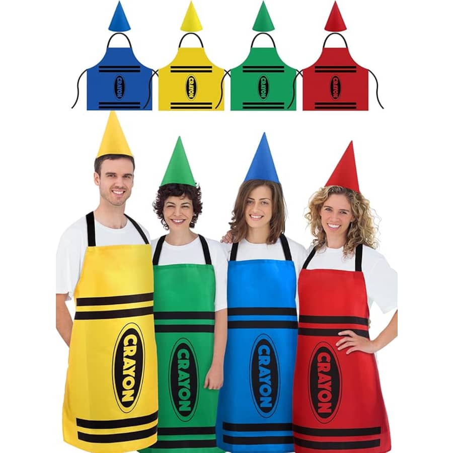 Crayon Apron and Cone Hat Costume 4-Pack: $23 Crayon Apron and Cone Hat Costume 4-Pack: $23
