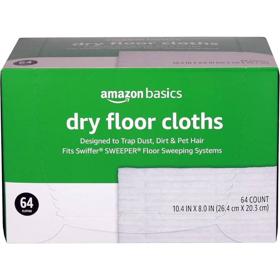 Amazon Basics 64-Count Dry Sweeping Cloths: $11 w/ Subscribe & Save Amazon Basics 64-Count Dry Sweeping Cloths: $11 w/ Subscribe & Save