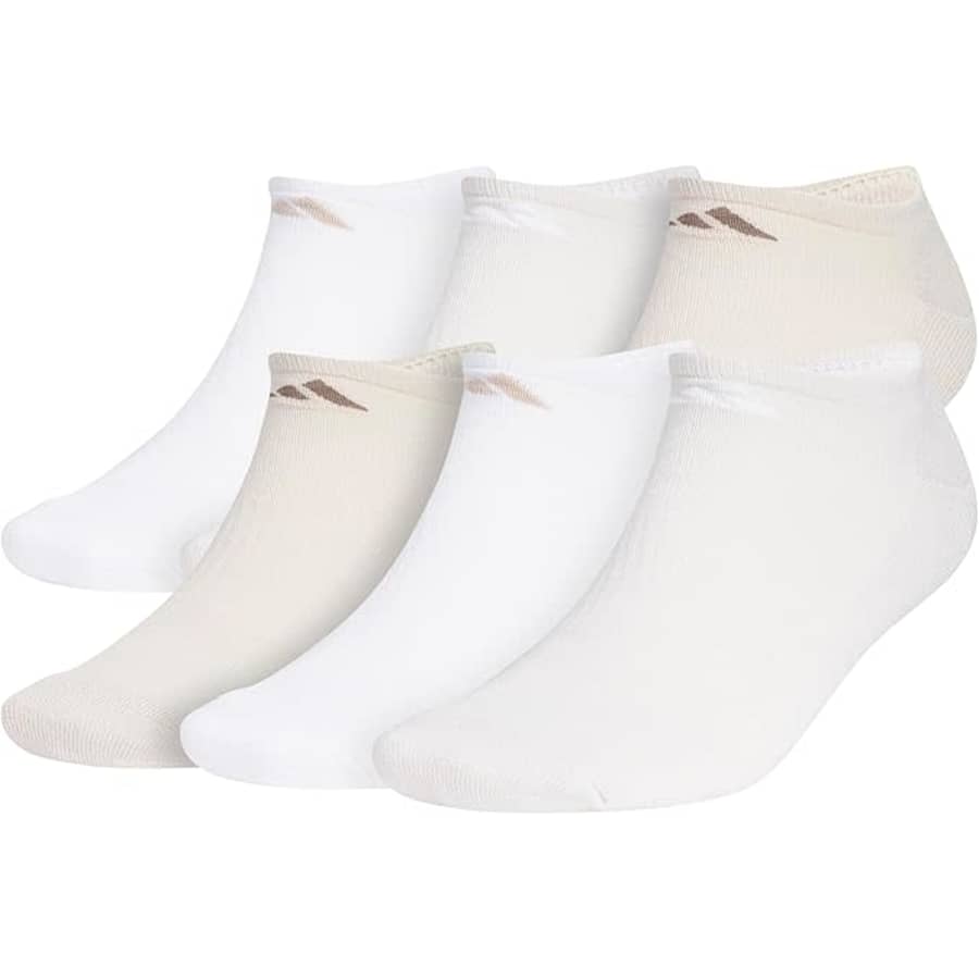 adidas Men's Athletic Cushioned No Show Socks 6-Pack: $9.17