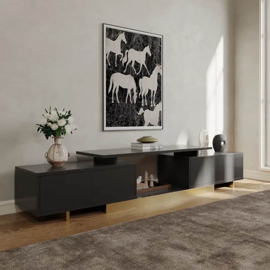 Yitahome Mid Century 54" to 65" Extendable TV Stand w/ 2 Drawers & Cabinet: $109.99 Yitahome Mid Century 54" to 65" Extendable TV Stand w/ 2 Drawers & Cabinet: $109.99