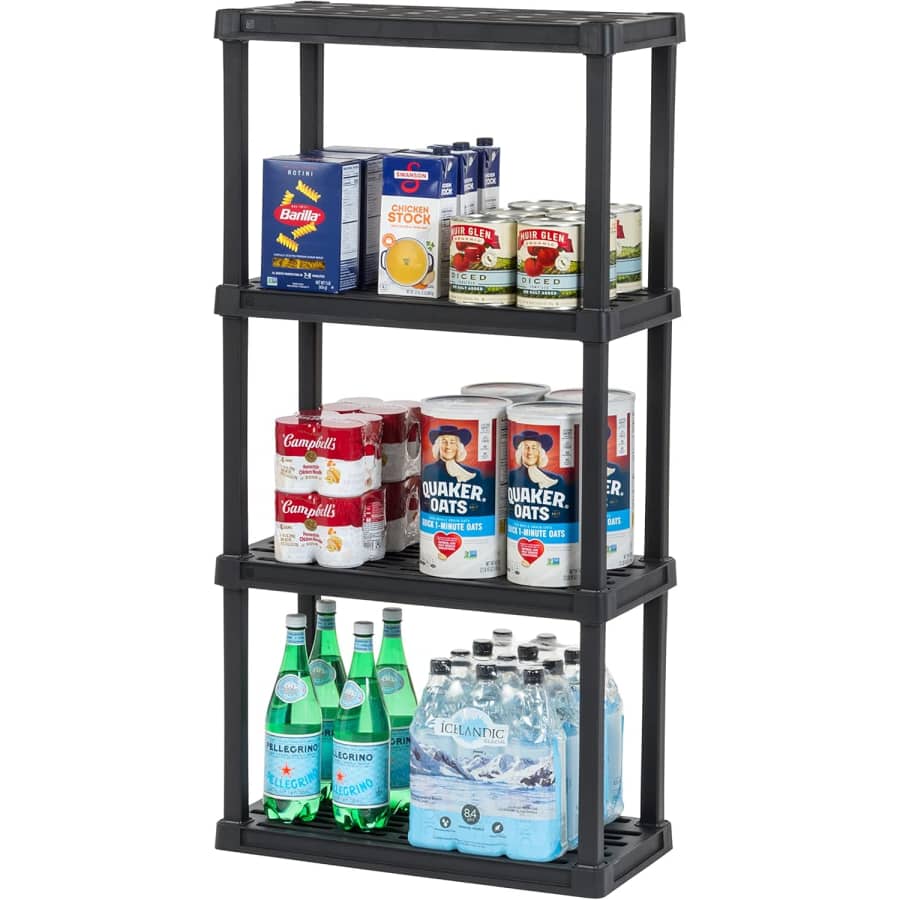 IRIS USA 4-Tier Heavy Duty Plastic Shelving Unit: $25 IRIS USA 4-Tier Heavy Duty Plastic Shelving Unit: $25