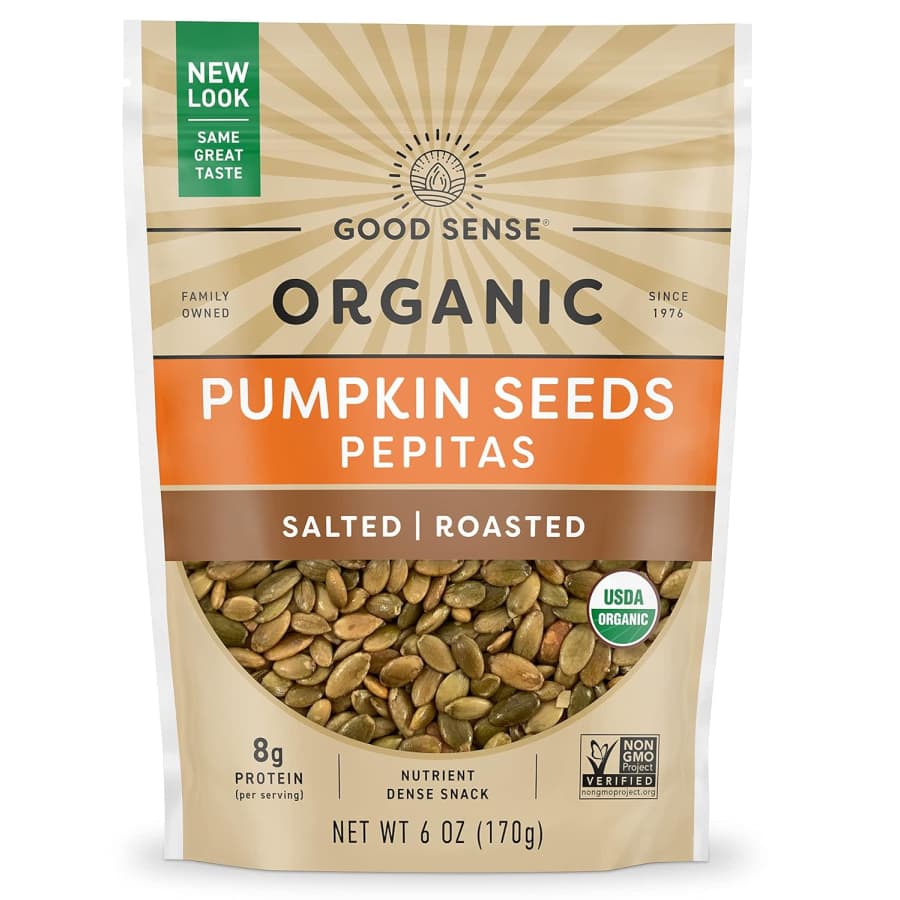 Good Sense 6-oz. Roasted Salted Organic Pumpkin Seeds: $3.87 Good Sense 6-oz. Roasted Salted Organic Pumpkin Seeds: $3.87
