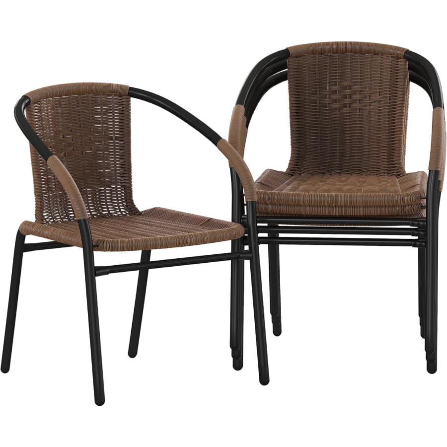 Flash Furniture Lila Modern Rattan Stackable Dining Chair 4-Pack: $143 w/ Prime