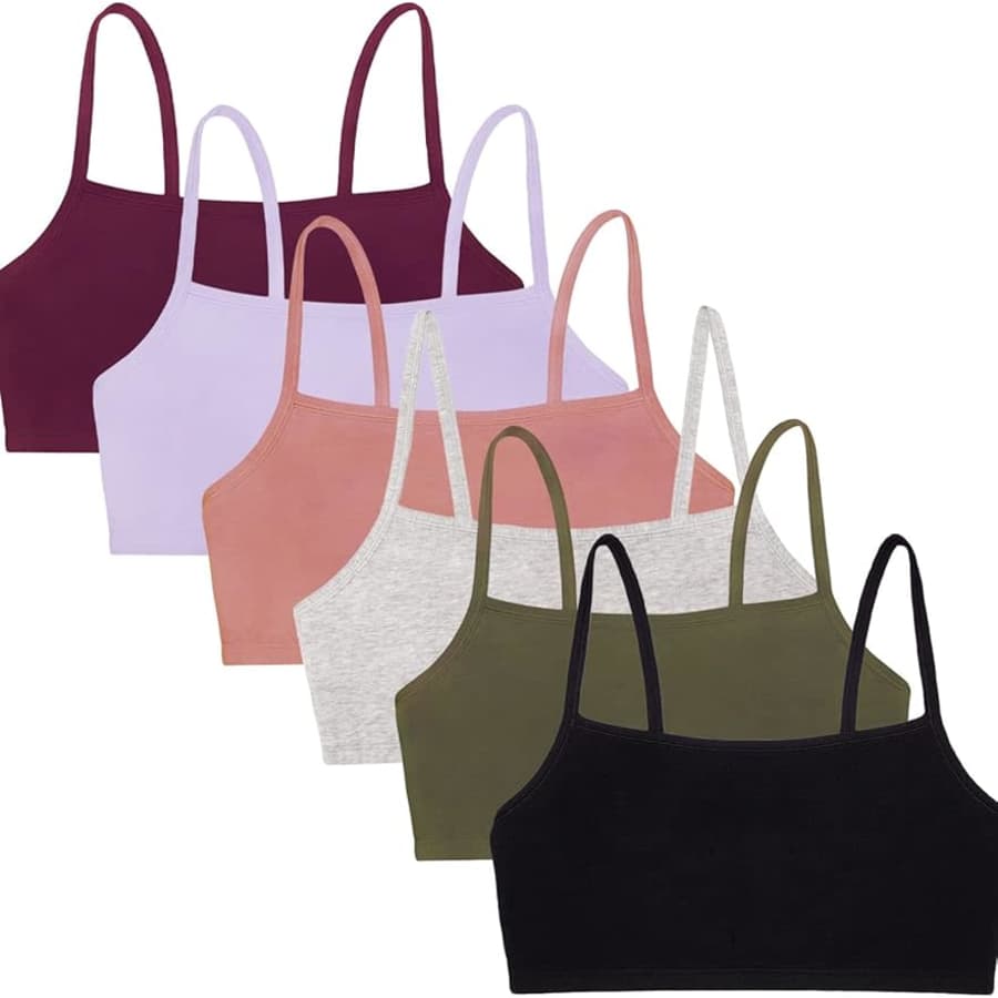 Fruit of the Loom Women's Spaghetti Strap Cotton Pullover Sports Bra 6-Pack: $12