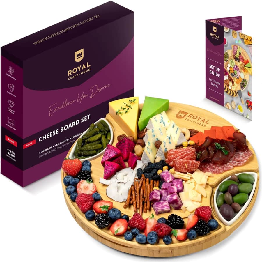 Royal Craft Wood 13.7" Cheese Board Set: $21.97