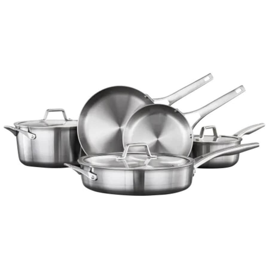 Calphalon Premier 8-Piece Tri-Ply Fully Clad Stainless Steel Cookware Set: $150 Calphalon Premier 8-Piece Tri-Ply Fully Clad Stainless Steel Cookware Set: $150