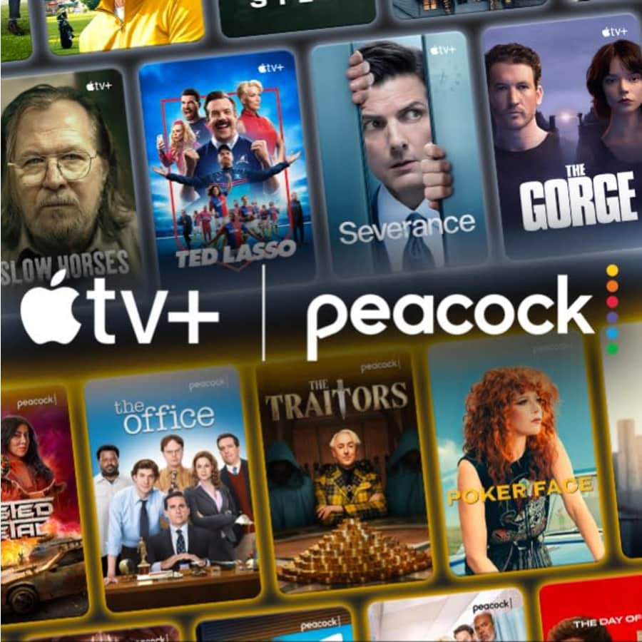 Peacock Premium and Apple TV+ Bundle: $14.99/mo Peacock Premium and Apple TV+ Bundle: $14.99/mo