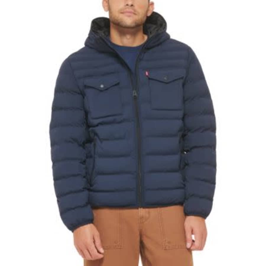 Levi's Men's Hooded 2-Pocket Quilted Jacket: $78 Levi's Men's Hooded 2-Pocket Quilted Jacket: $78