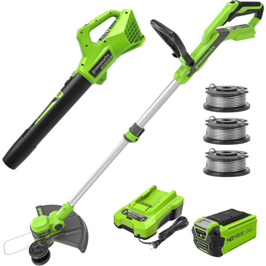 Greenworks 40V 13" Cordless String Trimmer/Edger and Leaf Blower Combo Kit: $152