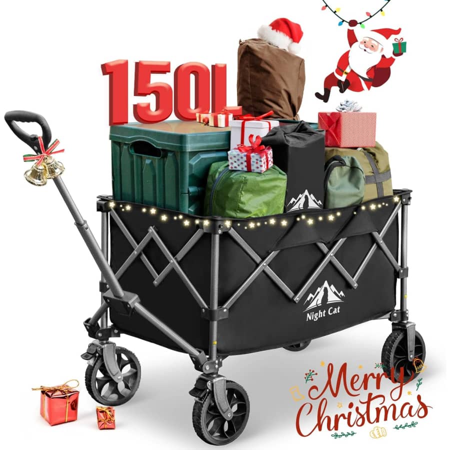 Night Cat 150L Folding Wagon: $49.99