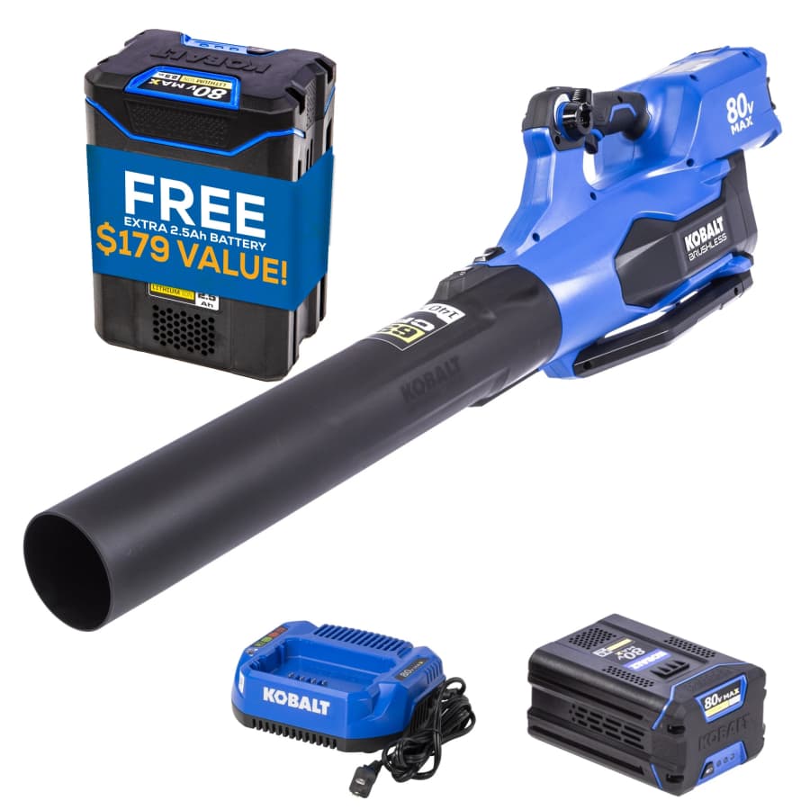 Kobalt 80V 630-CFM Handheld Leaf Blower w/ Extra Battery: $249 Kobalt 80V 630-CFM Handheld Leaf Blower w/ Extra Battery: $249