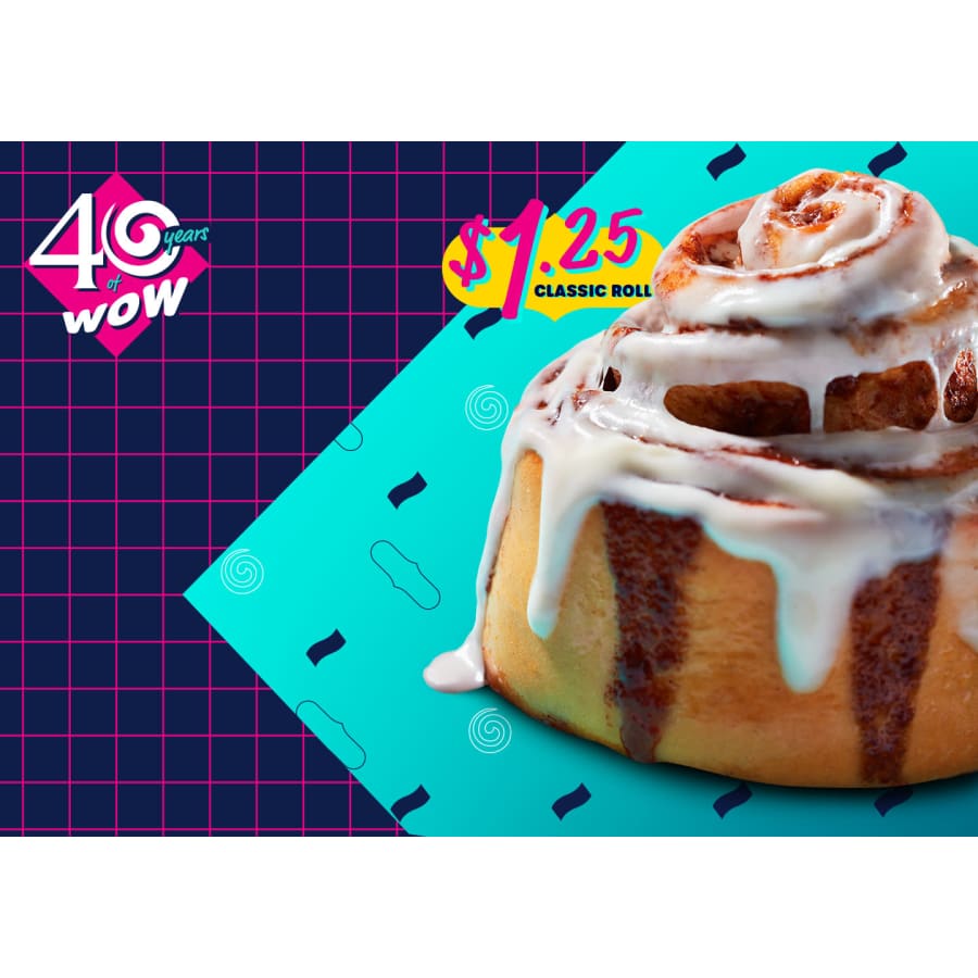 Cinnabon Classic Roll: $1.25 on August 22