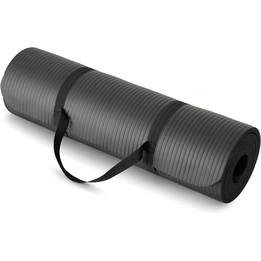 Amazon Basics 1/2" Thick Exercise Yoga Mat with Carrying Strap: $18