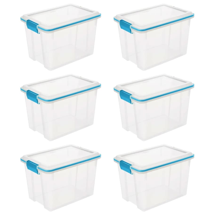 Sterilite 20-Quart Stackable Gasket Box w/ Latching Lid 6-Pack: $46