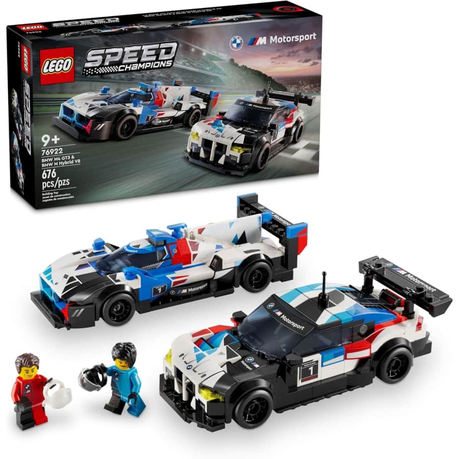 LEGO Speed Champions BMW M4 GT3 & BMW M Hybrid V8 Race Cars: $27