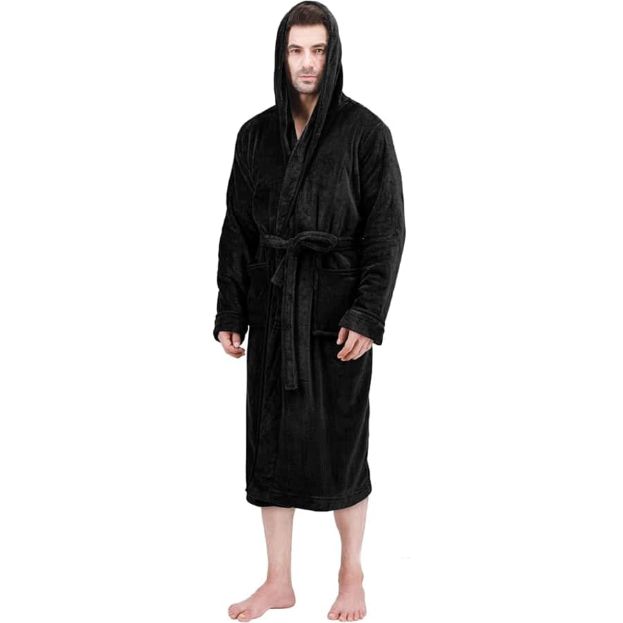 NY Threads Men's Hooded Fleece Bathrobe: $17 NY Threads Men's Hooded Fleece Bathrobe: $17