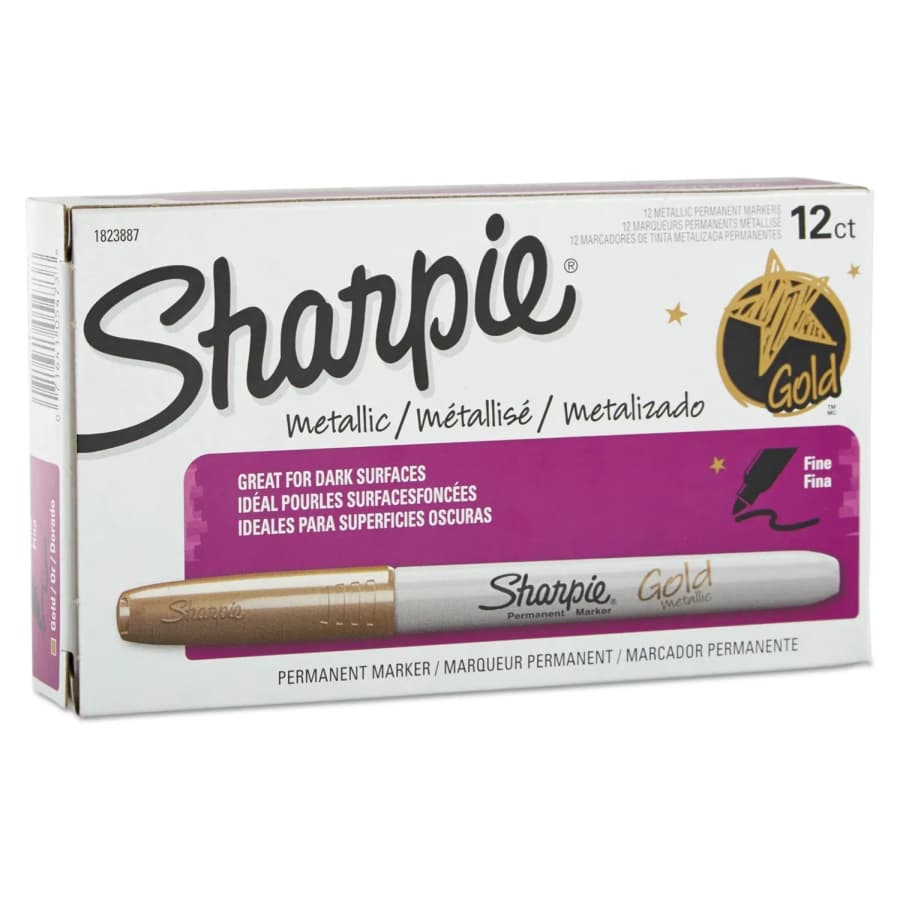 Sharpie Metallic Gold Ink Fine Point Permanent Marker 12-Pack: $16