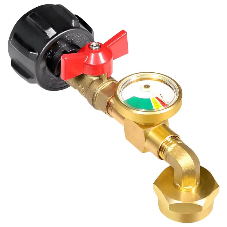 Fixdono Propane Refill Adapter w/ Valve & Gauge: $14