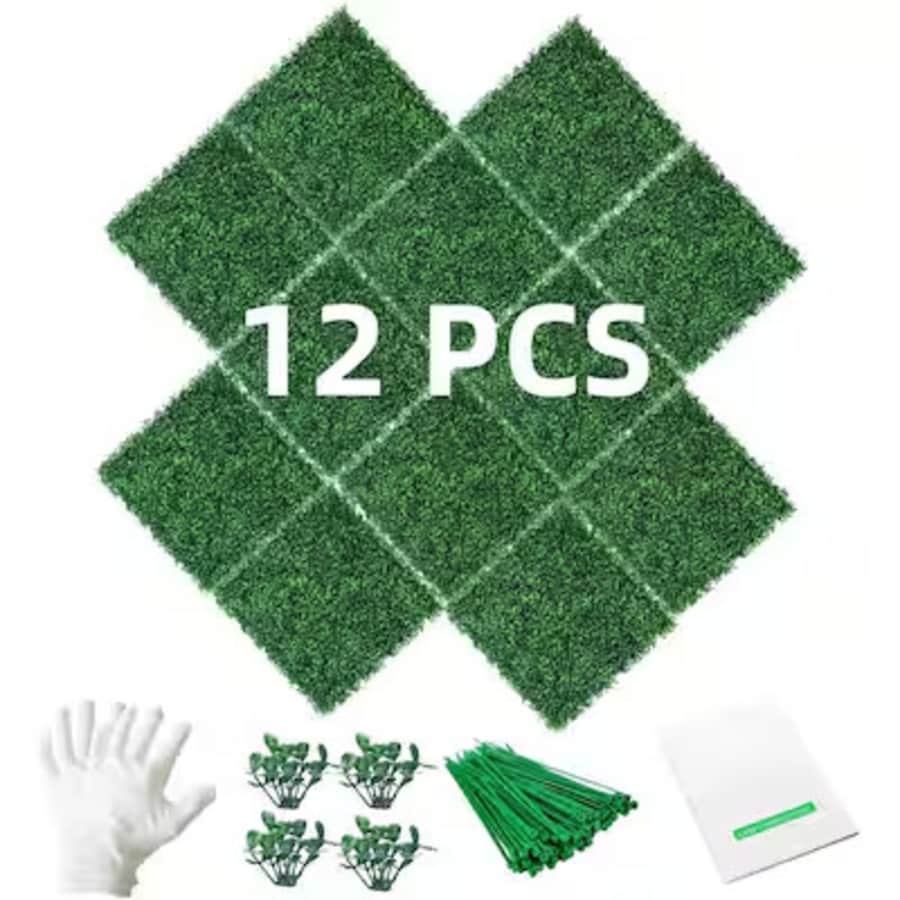 20" x 20" Artificial Boxwood Hedge Greenery Panels 12-Pack: $42.95 20" x 20" Artificial Boxwood Hedge Greenery Panels 12-Pack: $42.95