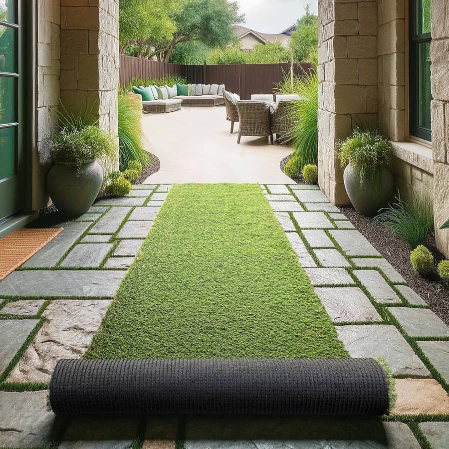 Ottomanson 3x44-Foot Artificial Faux Grass Rug: $179