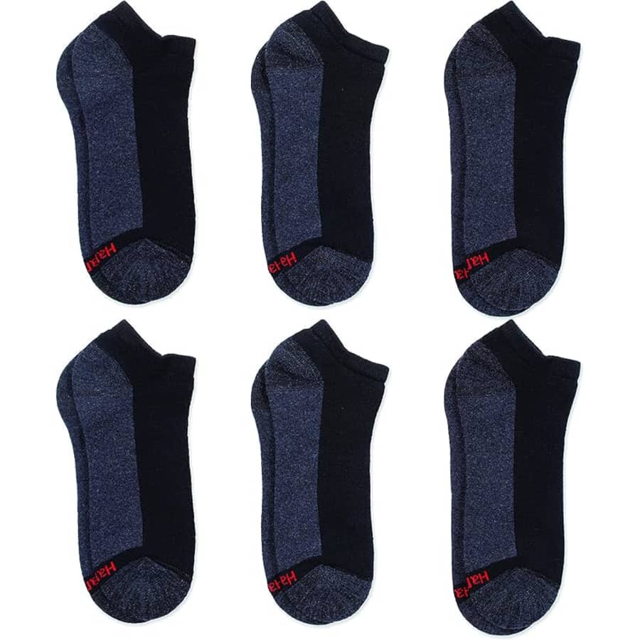 Hanes Men's Max Cushion Low Cut Socks 6-Pack: $6.59