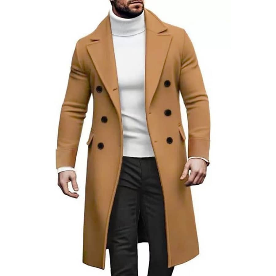 Men's Double Breasted Trench Coat: $19 Men's Double Breasted Trench Coat: $19